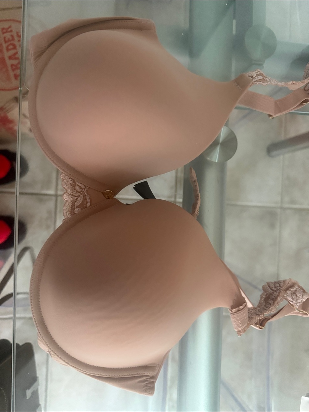 Natori Blush Nude Molded T-Shirt Bra with Lace Accents